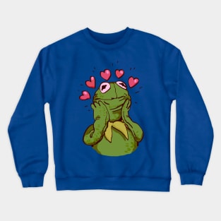 kermit the frog with lots of love and hearts / the muppets puppet Crewneck Sweatshirt